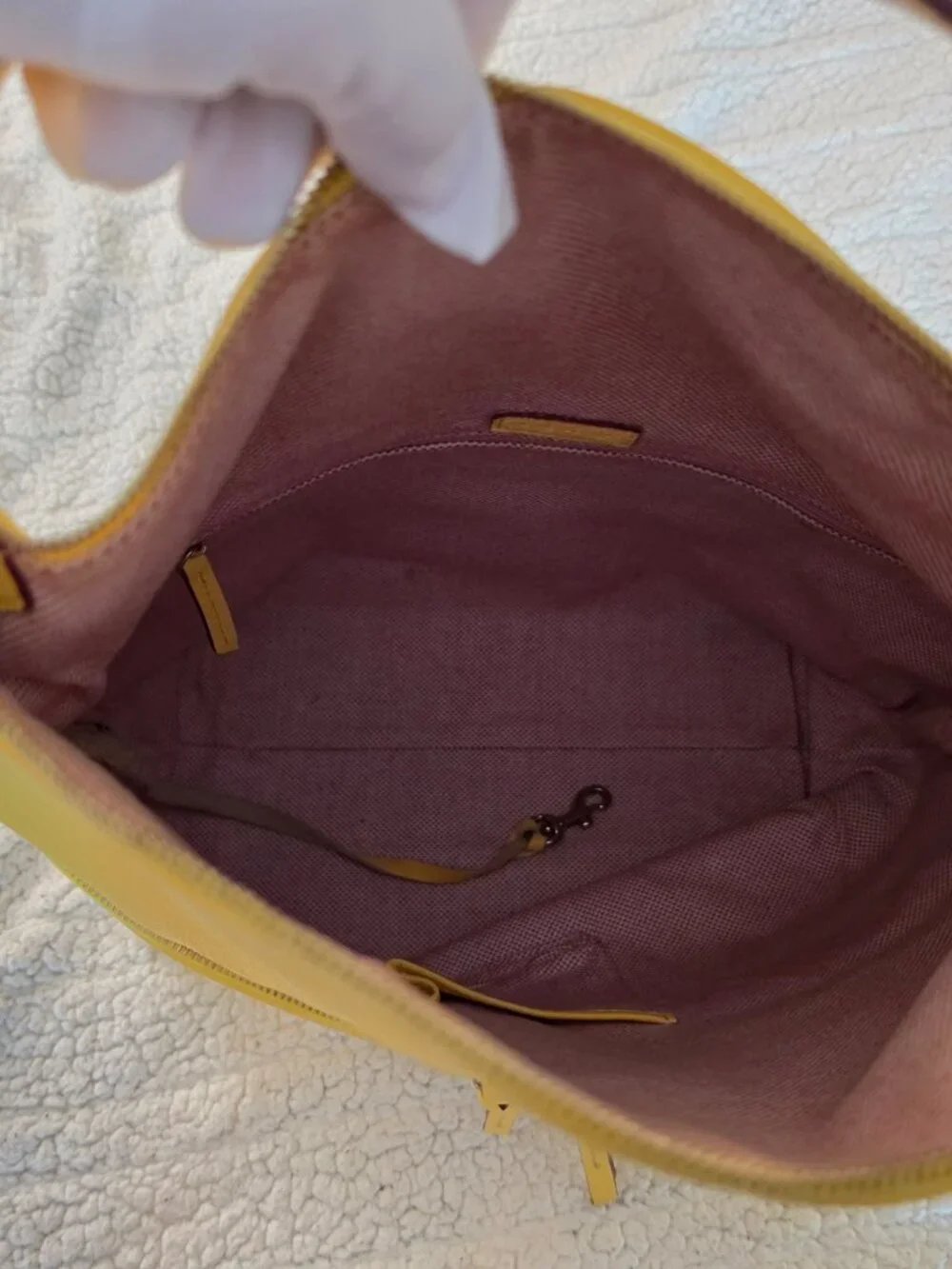 Yellow Pebbled Leather Dooney - Picture 2 of 6